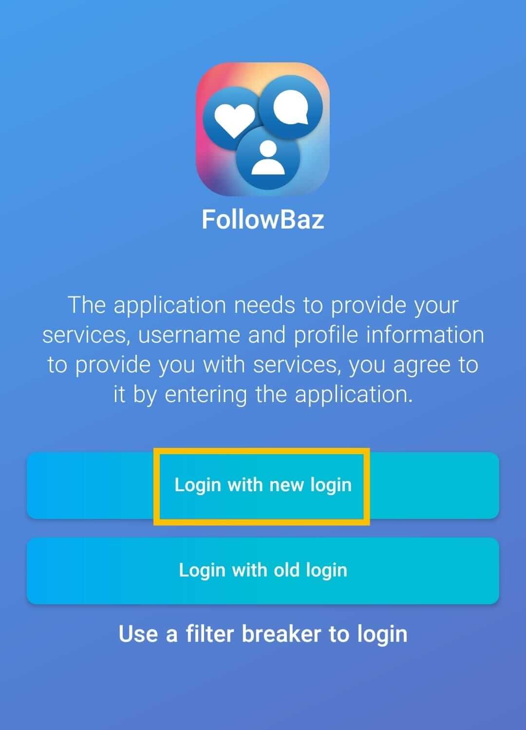 Login In FollowBaaz App