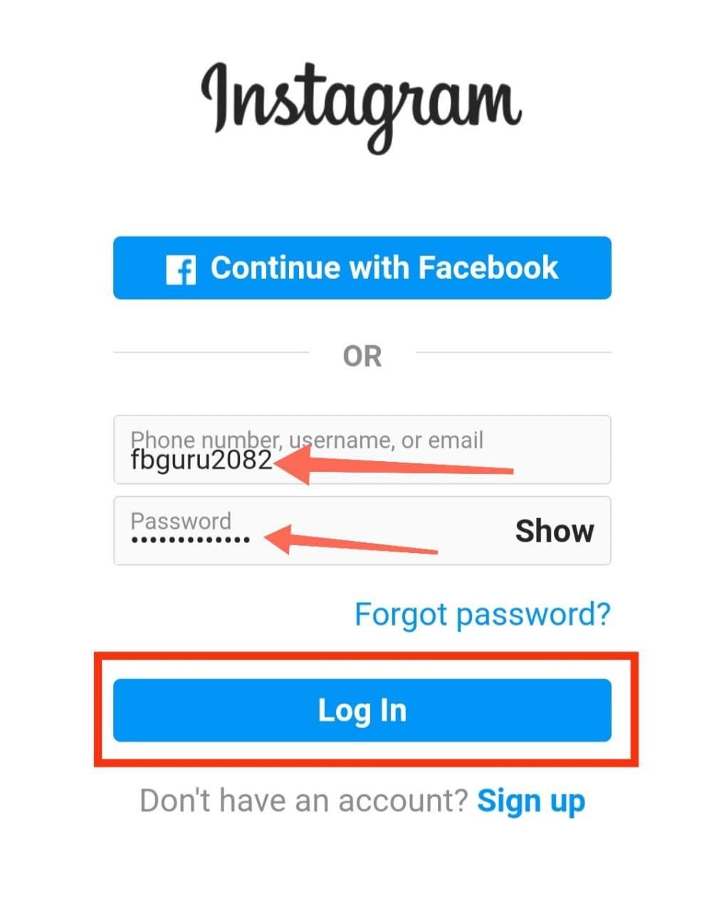 Login Your Fake IG Account